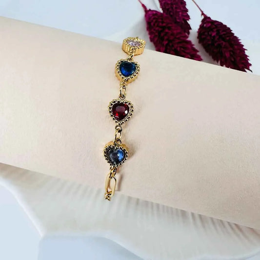 Zirkon Taşlı Gold Bileklik